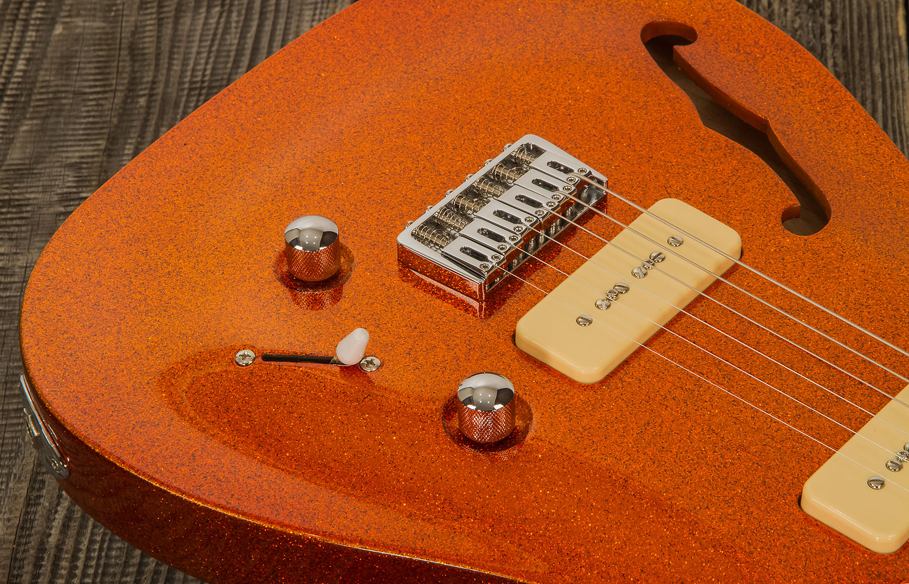 Chapman Guitars Ml3 Pro Traditional Semi-hollow 2p90 Seymour Duncan Ht Mn - Burnt Orange Sparkle - Tel shape electric guitar - Variation 3
