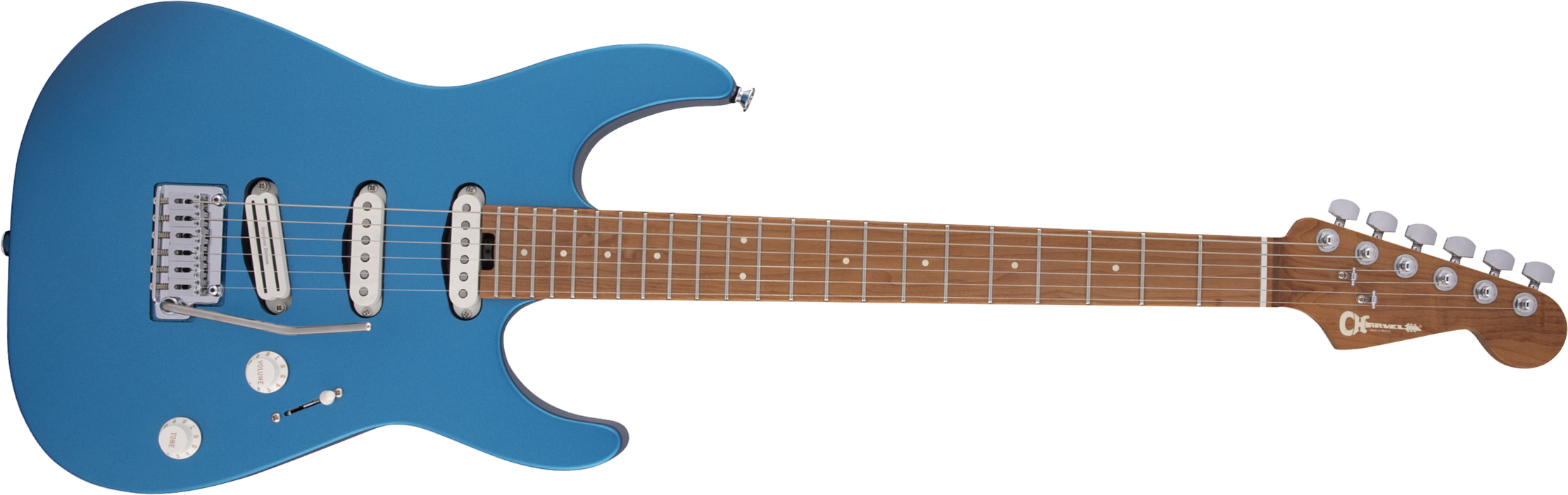 Charvel Dinky Dk22 Sss 2pt Cm Pro-mod 3s Seymour Duncan Mn - Electric Blue - Metal electric guitar - Main picture