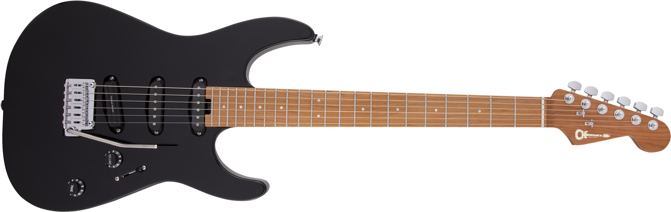 Charvel Dinky Dk22 Sss 2pt Cm Pro-mod 3s Seymour Duncan Trem Mn - Gloss Black - Str shape electric guitar - Main picture