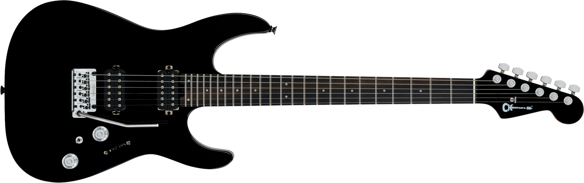 Charvel Dinky Dk24 Hh 2pt Eb Pro-mod Plus 2h Seymour Duncan Trem Eb - Raven Black - Str shape electric guitar - Main picture