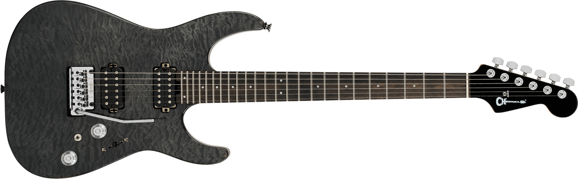 Charvel Dinky Dk24 Hh 2pt Eb Qm Pro-mod Plus 2h Seymour Duncan Trem Eb - Midnight Ocean - Str shape electric guitar - Main picture