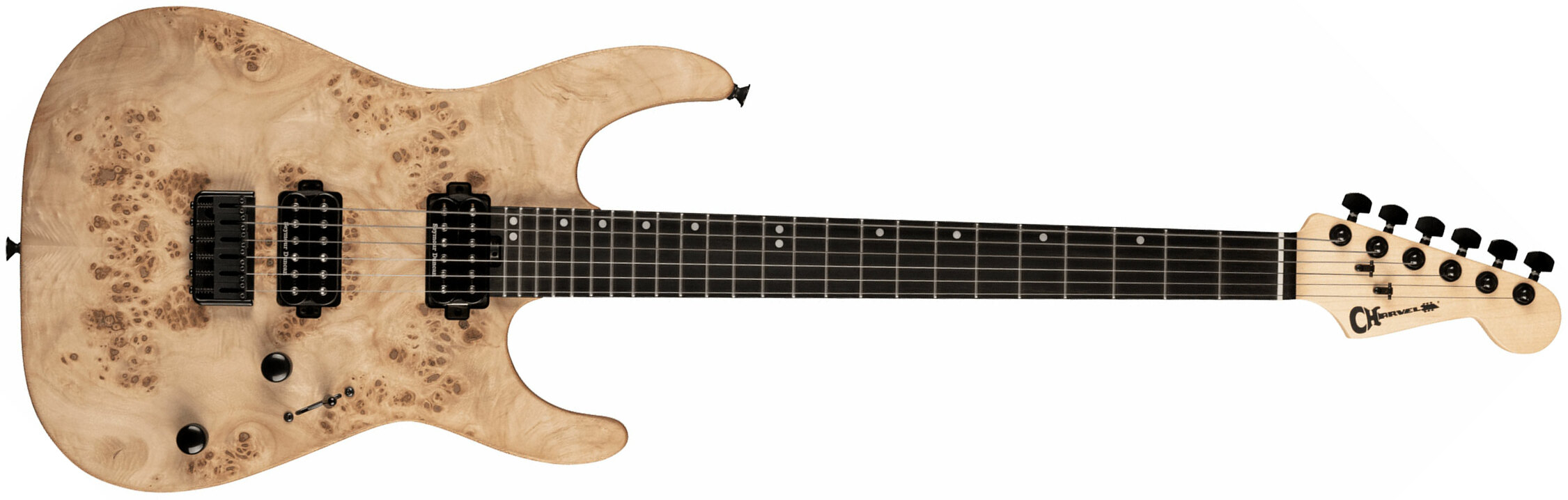 Charvel Dinky Dk24 Hh Ht E Mahogany Poplar Burl Pro-mod 2h Seymour Duncan Eb - Desert Sand - Str shape electric guitar - Main picture
