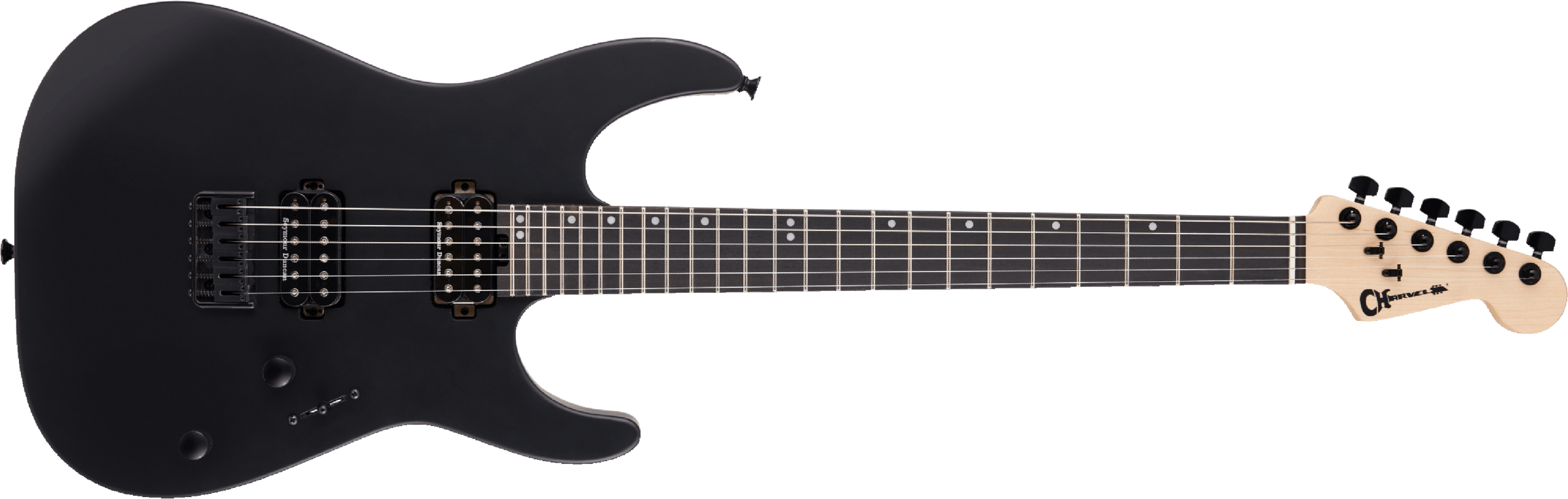 Charvel Dinky Dk24 Hh Ht E Pro-mod 2h Seymour Duncan Eb - Satin Black - Str shape electric guitar - Main picture