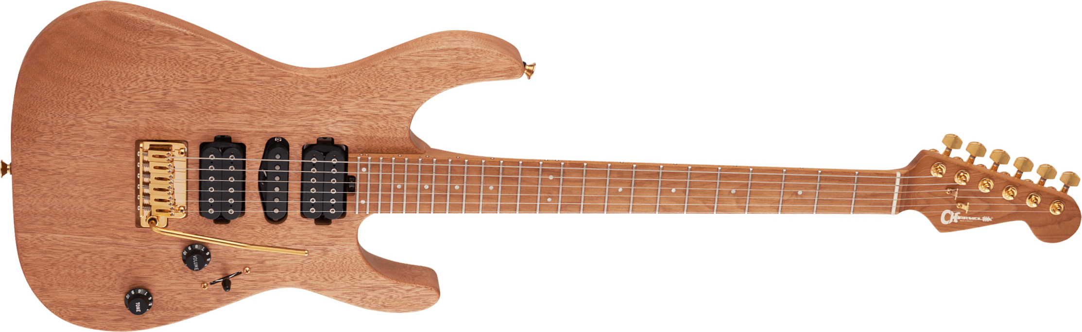 Charvel Dinky Dk24 Hsh 2pt Cm Mahogany Pro-mod Seymour Duncan Ht Mn - Natural - Str shape electric guitar - Main picture