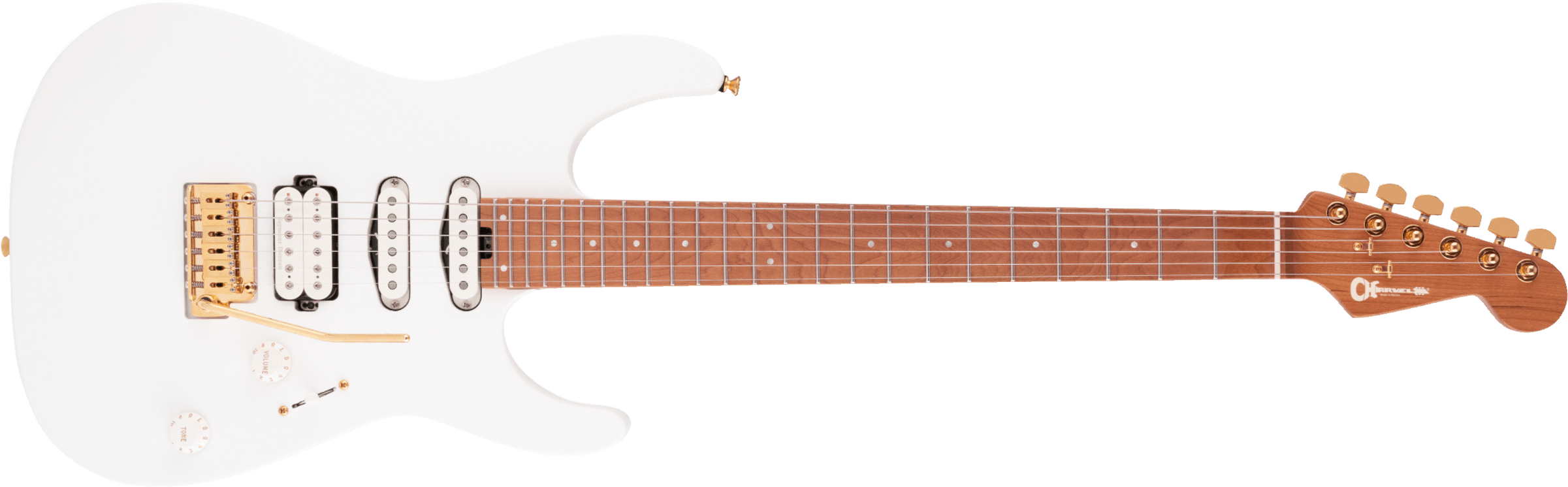 Charvel Dinky Dk24 Hss 2pt Cm Pro-mod Seymour Duncan Trem Mn - Snow White - Str shape electric guitar - Main picture