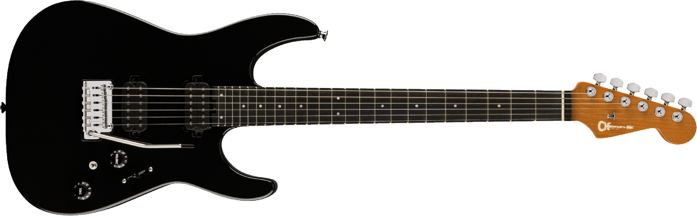 Charvel Dk24 Pro-mod 2pt Hh Eb - Gloss Black - Str shape electric guitar - Main picture
