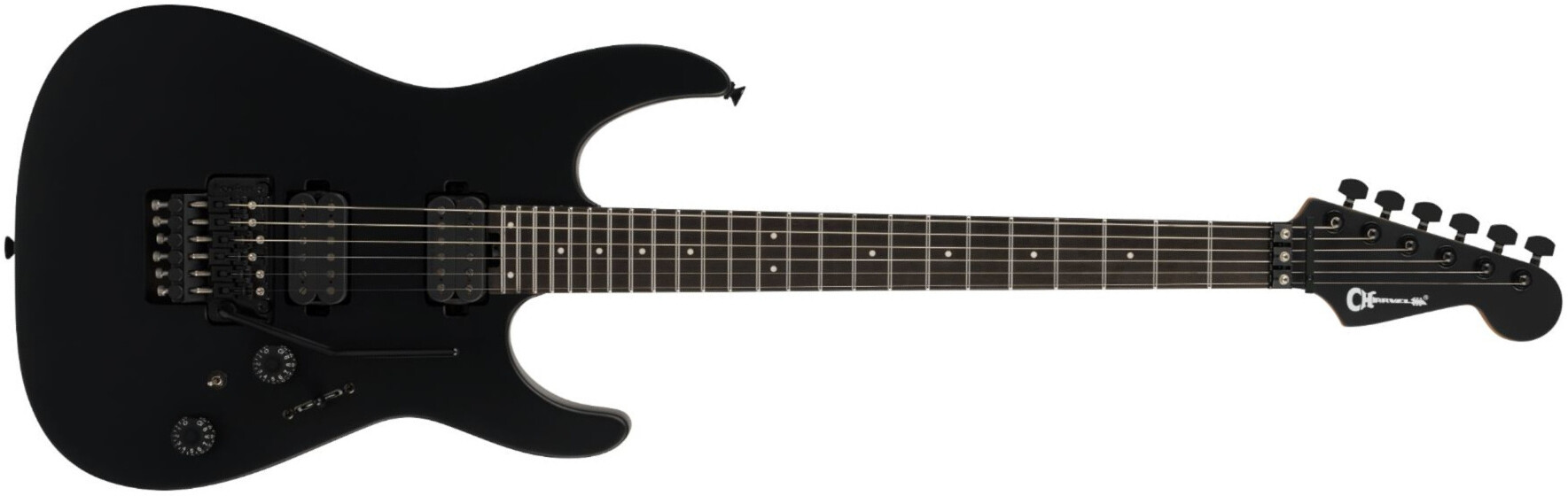 Charvel Dk24 Pro Mod Dinky Plus Hh Fr Eb - Satin Black - Str shape electric guitar - Main picture