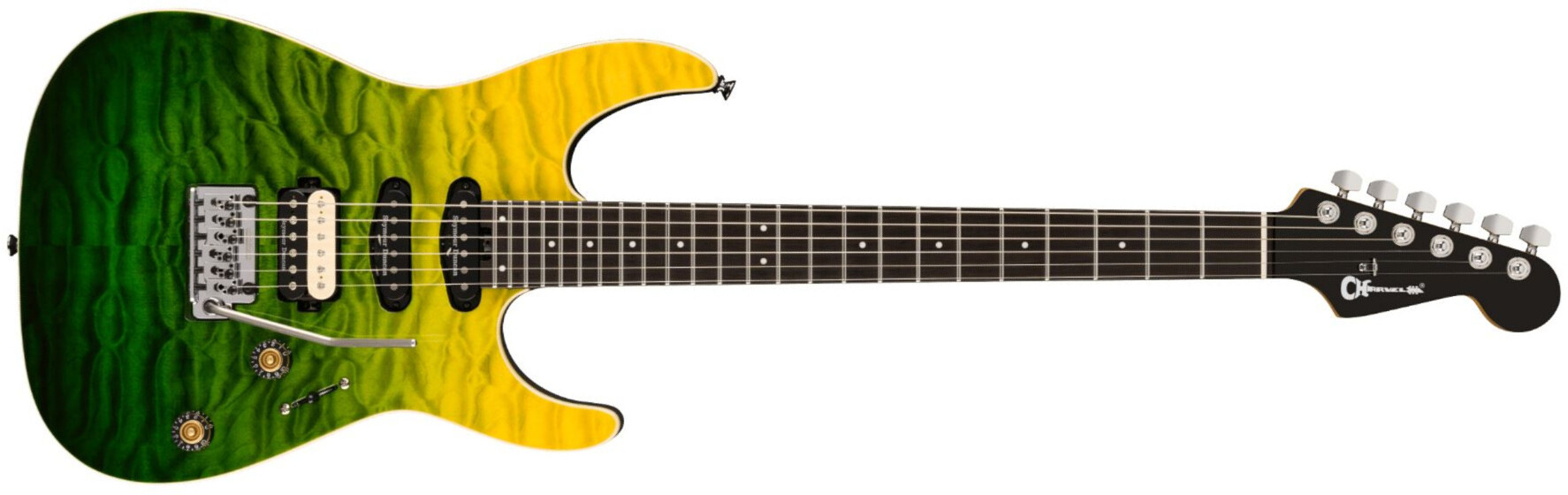 Charvel Dk24 Pro Mod Dinky Qm Plus Trem Hss Eb - Zombie Fade - Str shape electric guitar - Main picture