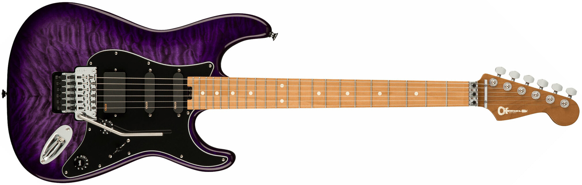 Charvel Marco Sfogli So Cal Style 1 Pro Mod Signature Hss Emg Fr Mn - Transparent Purple Burst - Signature electric guitar - Main picture