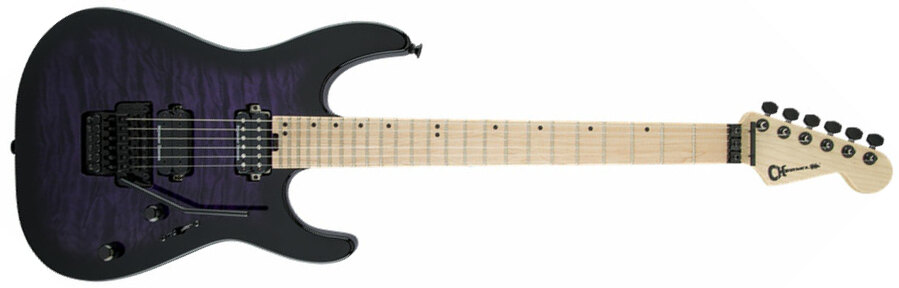 Charvel Pro-mod Dk24 Hh Fr M Qm Trem Mn - Transparent Purple Burst - Str shape electric guitar - Main picture