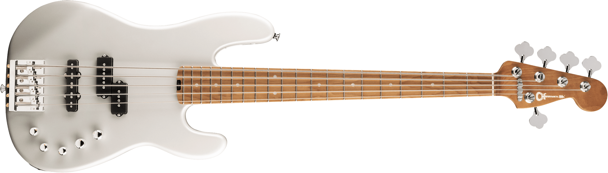 Charvel San Dimas Pj V Bass Pro-mod Mex 5c Active Dimarzio Mn - Platinum Pearl - Solid body electric bass - Main picture