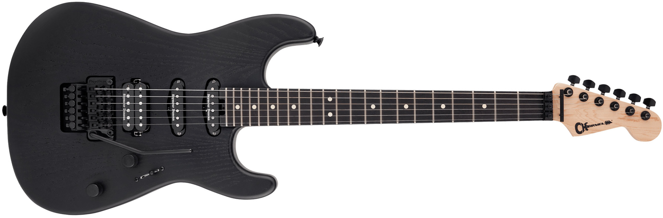 Charvel San Dimas Style 1 Hss Fr E Sassafras  Pro-mod Seymour Duncan Eb - Satin Black - Str shape electric guitar - Main picture