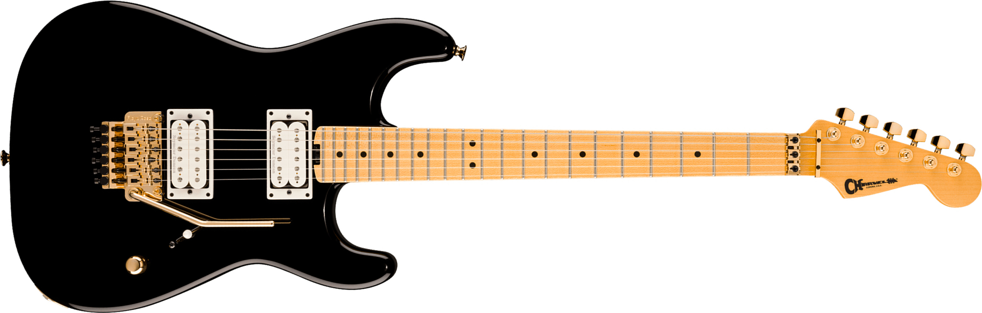 Charvel San Dimas Style 1 Sd1 Hh Fr American Neo Classic 2h Seymour Duncan Fr Mn - Gloss Black - Str shape electric guitar - Main picture