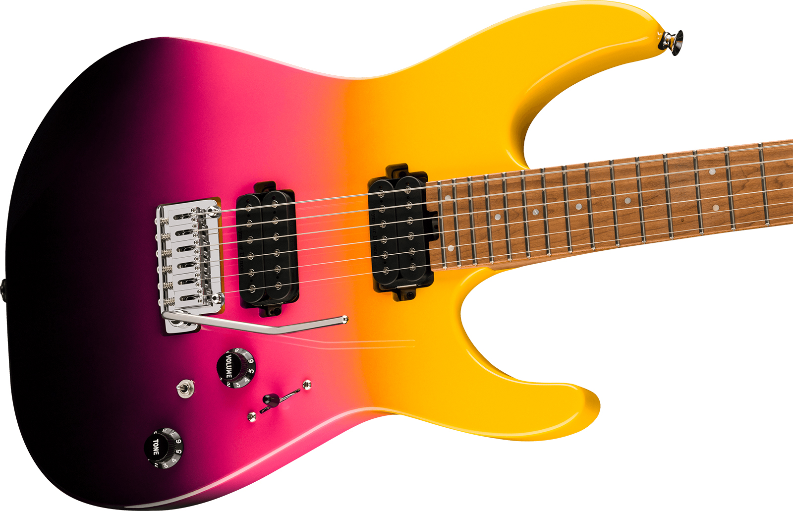 Charvel Dinky Dk24 Hh 2pt Cm Pro-mod 2h Seymour Duncan Trem Mn - Malibu Sunset - Str shape electric guitar - Variation 2