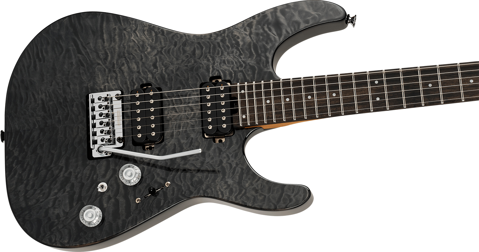 Charvel Dinky Dk24 Hh 2pt Eb Qm Pro-mod Plus 2h Seymour Duncan Trem Eb - Midnight Ocean - Str shape electric guitar - Variation 2