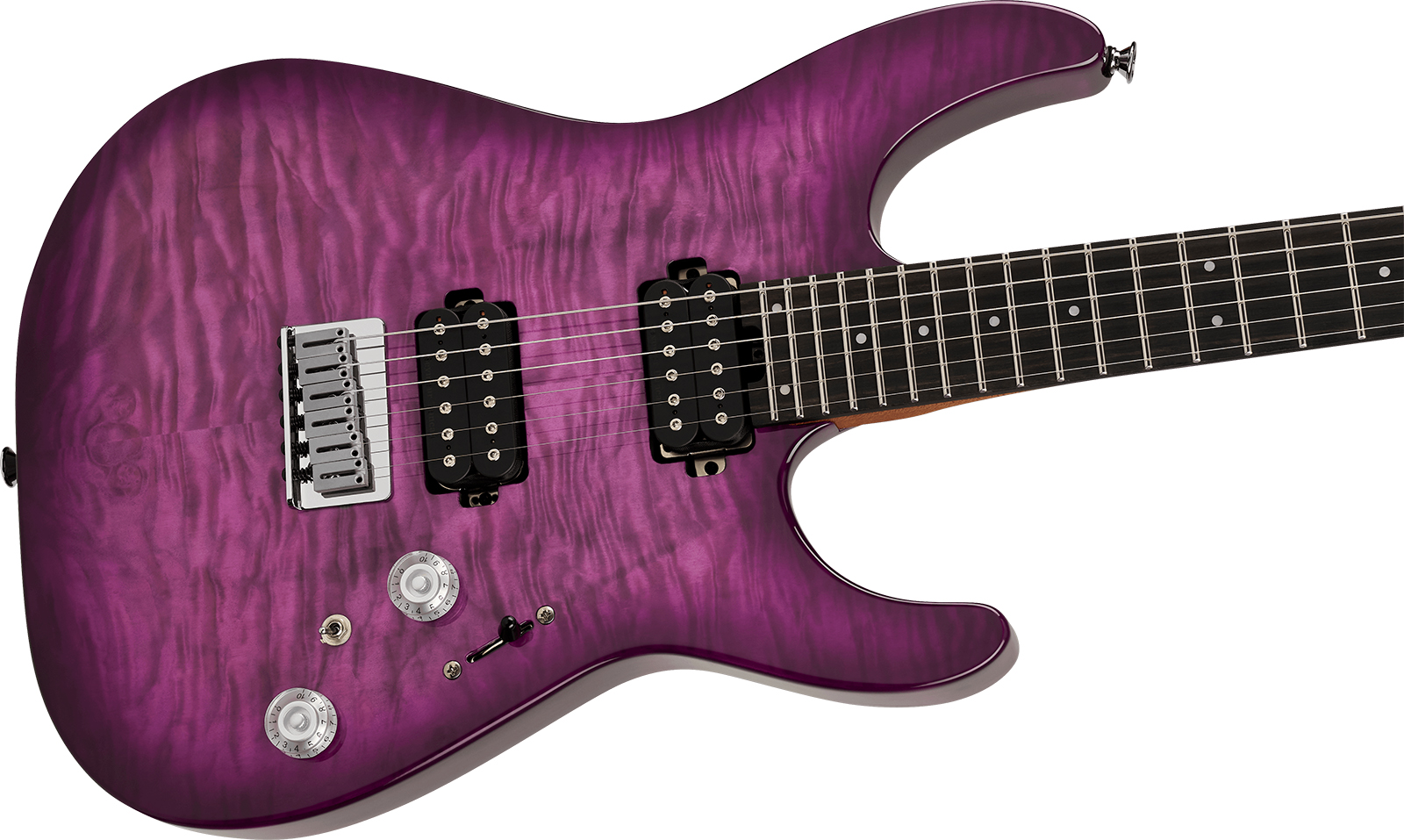 Charvel Dinky Dk24 Hh Ht Eb Qm Pro-mod Plus 2h Ht Eb - Violet Radiance - Str shape electric guitar - Variation 2