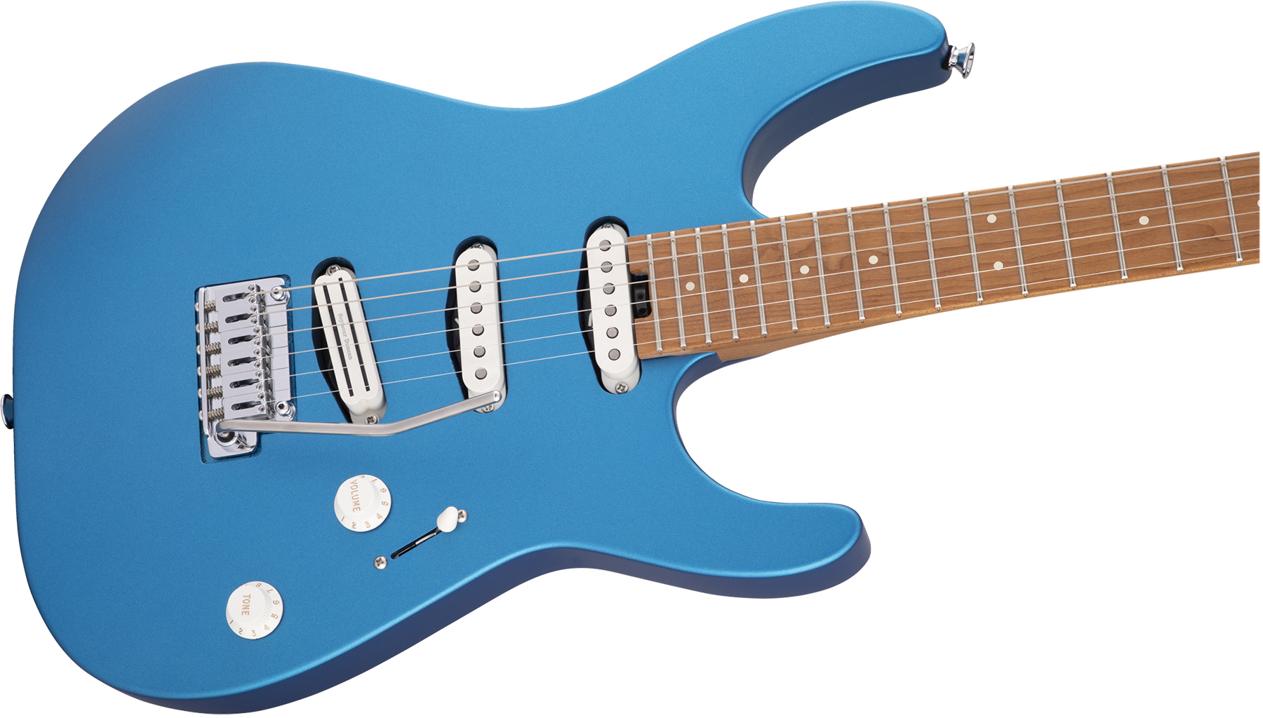 Charvel Dinky Dk22 Sss 2pt Cm Pro-mod 3s Seymour Duncan Mn - Electric Blue - Metal electric guitar - Variation 2