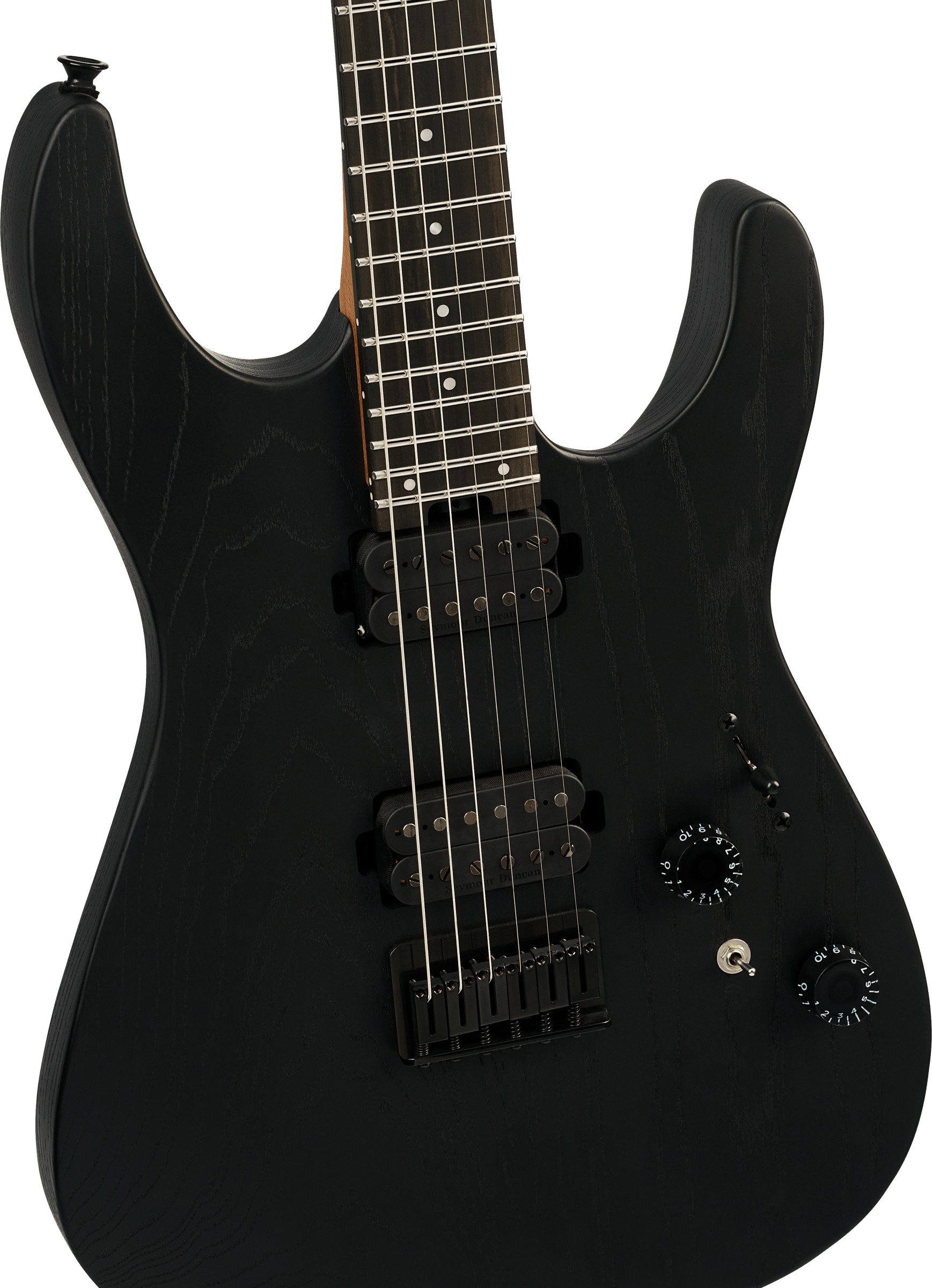 Charvel Dk24 Pro Mod Dinky Qm Plus Ht Hh Eb - Black Ash - Str shape electric guitar - Variation 2