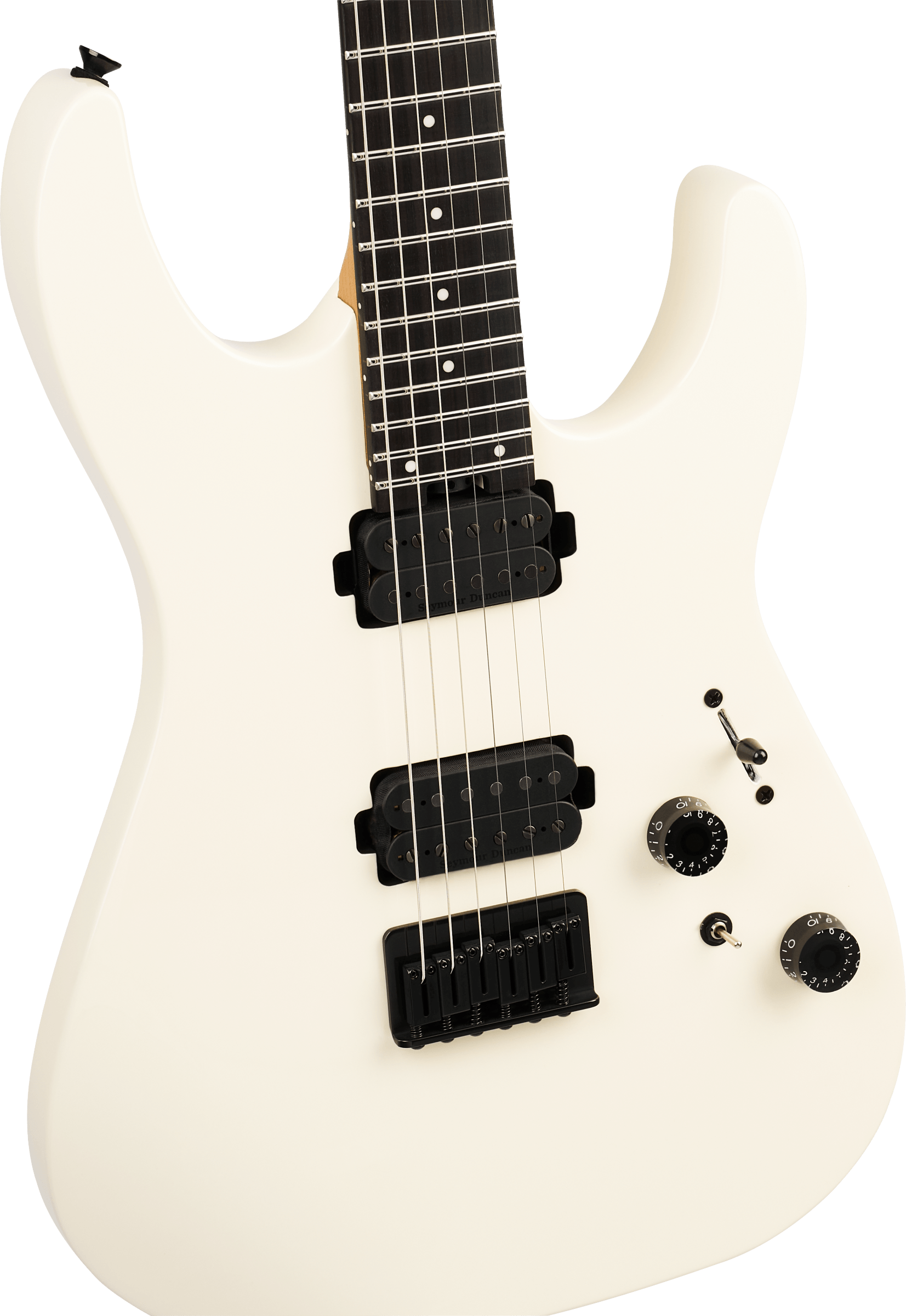 Charvel Dk24 Pro Mod Dinky Qm Plus Ht Hh Eb - Creme White - Str shape electric guitar - Variation 2