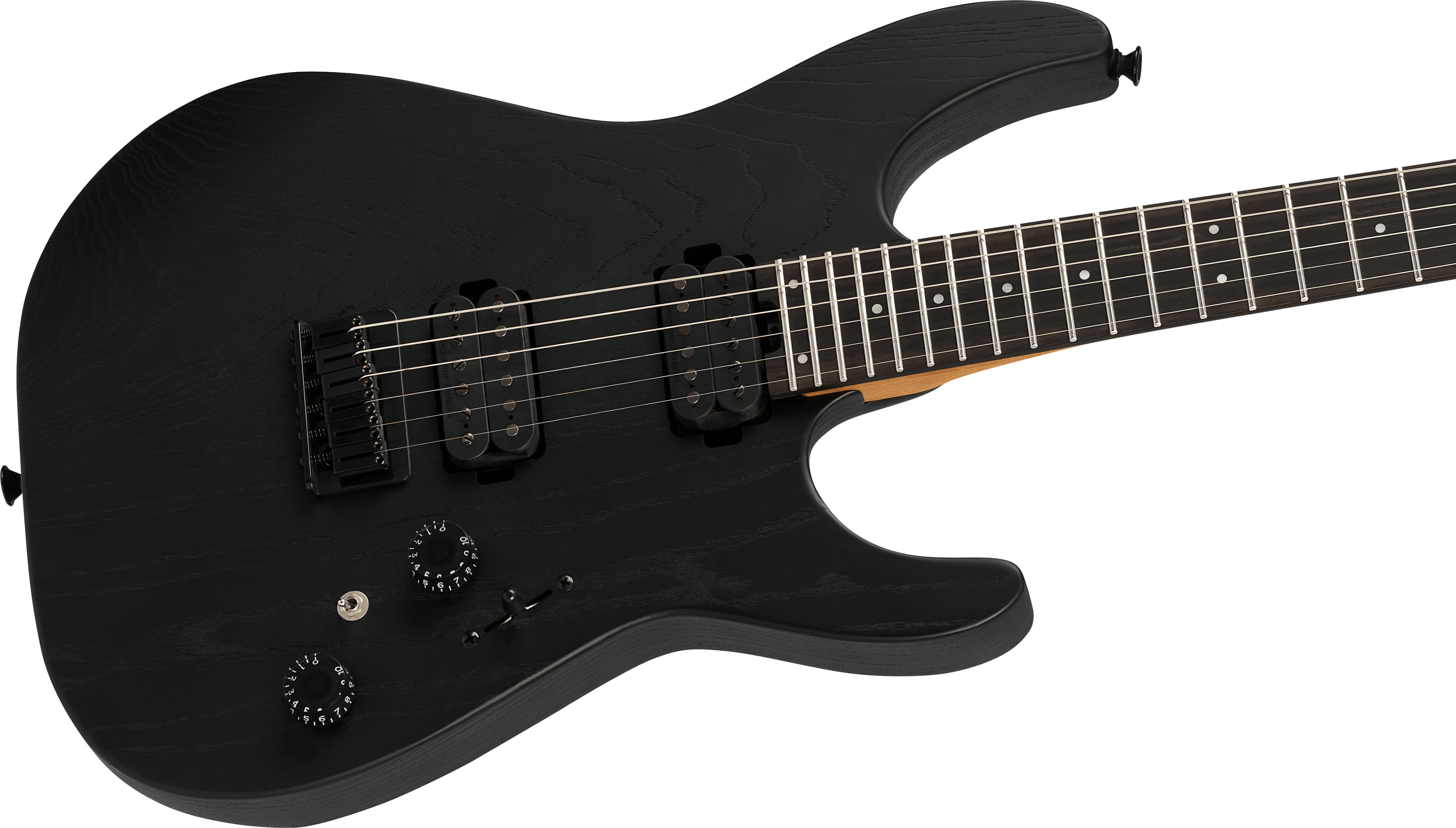Charvel Dk24 Pro Mod Dinky Qm Plus Ht Hh Eb - Black Ash - Str shape electric guitar - Variation 3