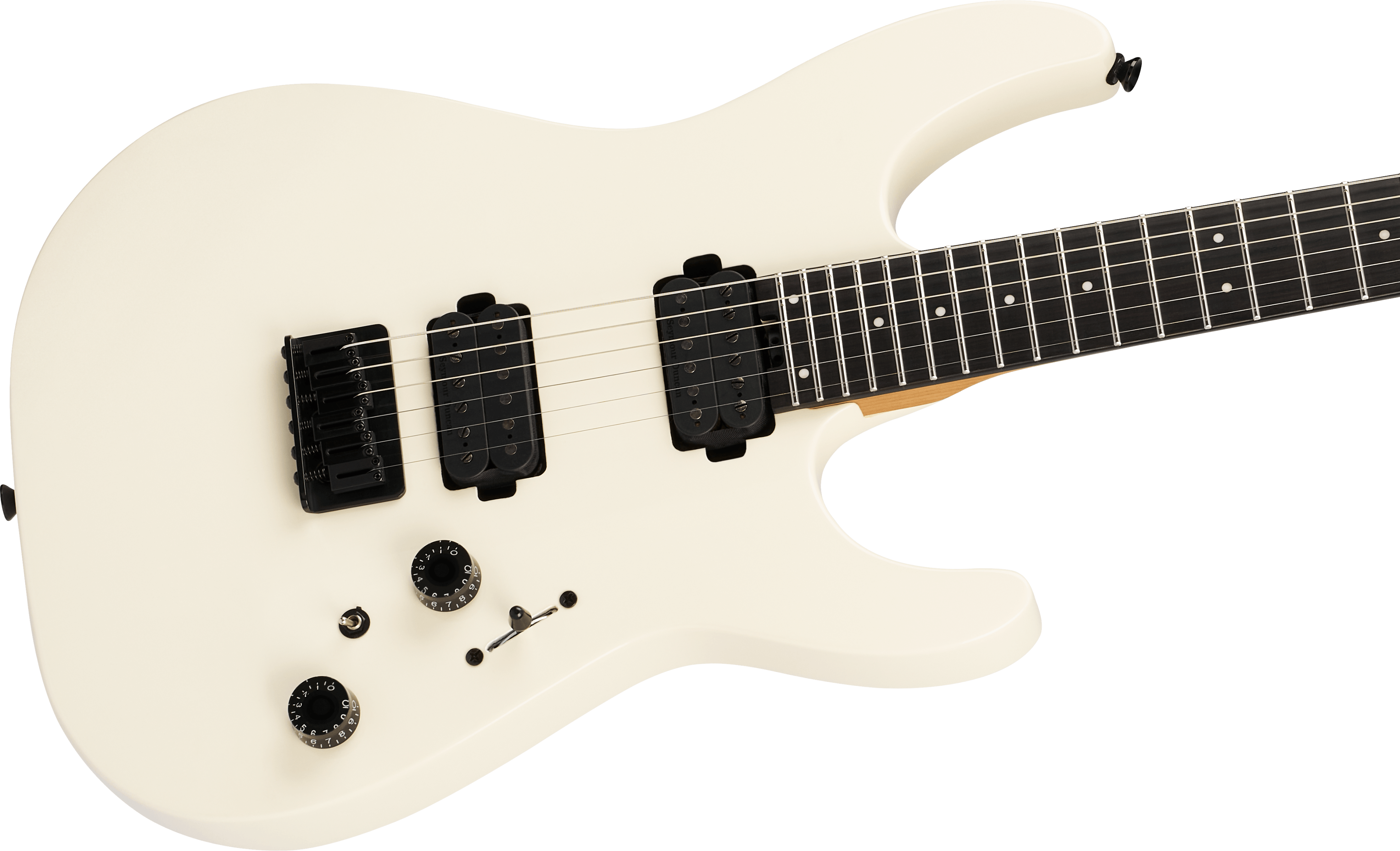 Charvel Dk24 Pro Mod Dinky Qm Plus Ht Hh Eb - Creme White - Str shape electric guitar - Variation 3