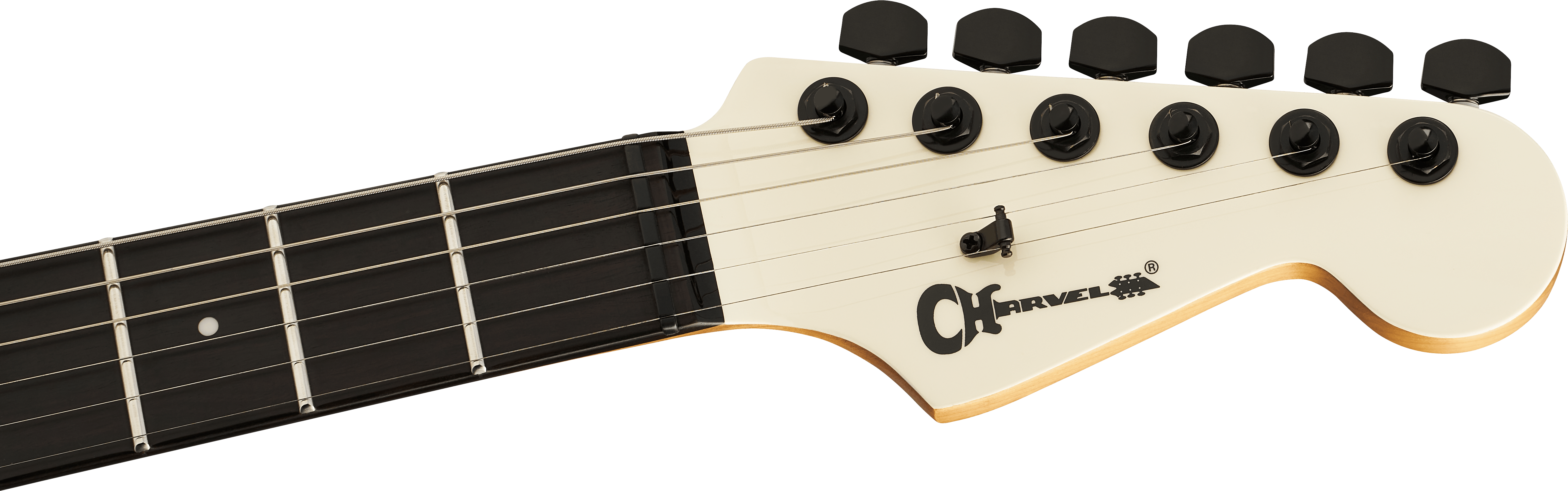 Charvel Dk24 Pro Mod Dinky Qm Plus Ht Hh Eb - Creme White - Str shape electric guitar - Variation 4