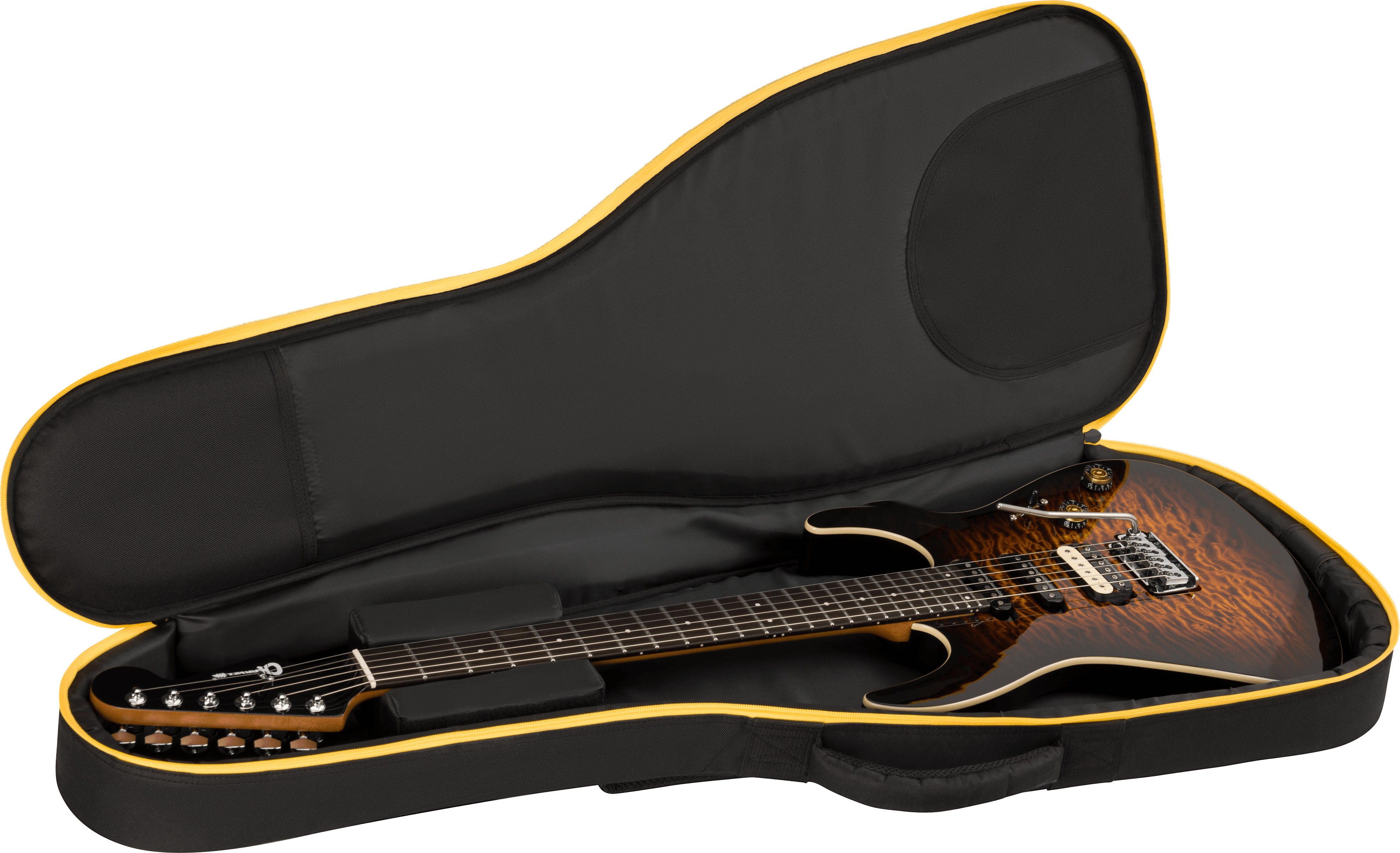 Charvel Dk24 Pro Mod Dinky Qm Plus Trem Hss Eb - Amber Tiger Eye - Str shape electric guitar - Variation 4