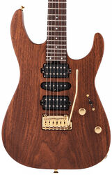 Str shape electric guitar Charvel MJ DK24 HSH 2PT E Mahogany with Figured Walnut (Japan) - Natural satin