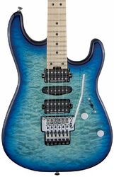 Str shape electric guitar Charvel MJ San Dimas Style 1 HSH FR M QM (Japan) - Caribbean burst