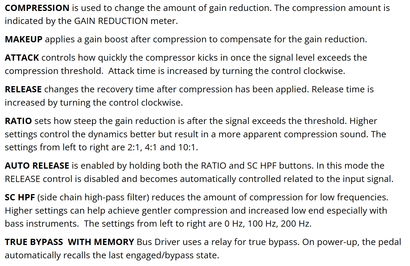 Citadel Electronics Ltd Bus Driver Analog Vca Compressor - Compressor, sustain & noise gate effect pedal - Variation 4