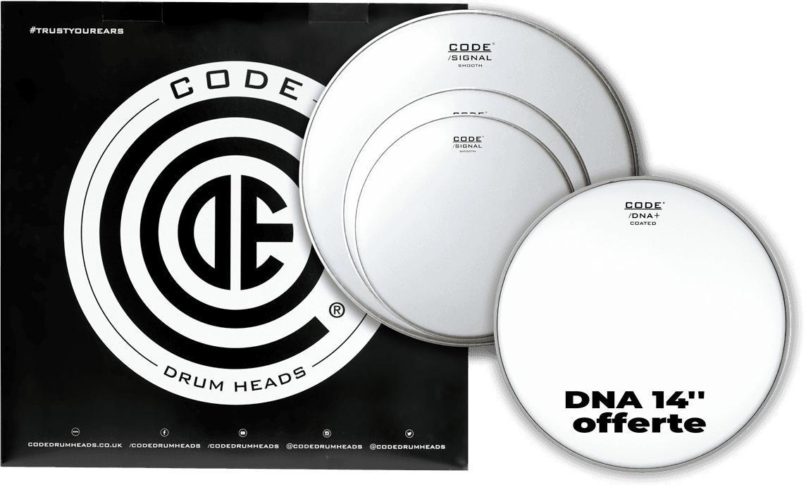 Drumhead set Code drumheads Pack Smooth Rock + DNA 14 Offerte