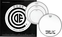 Drumhead set Code drumheads Tom Pack DNA Transparente Fusion 10/12/14 + CC 14
