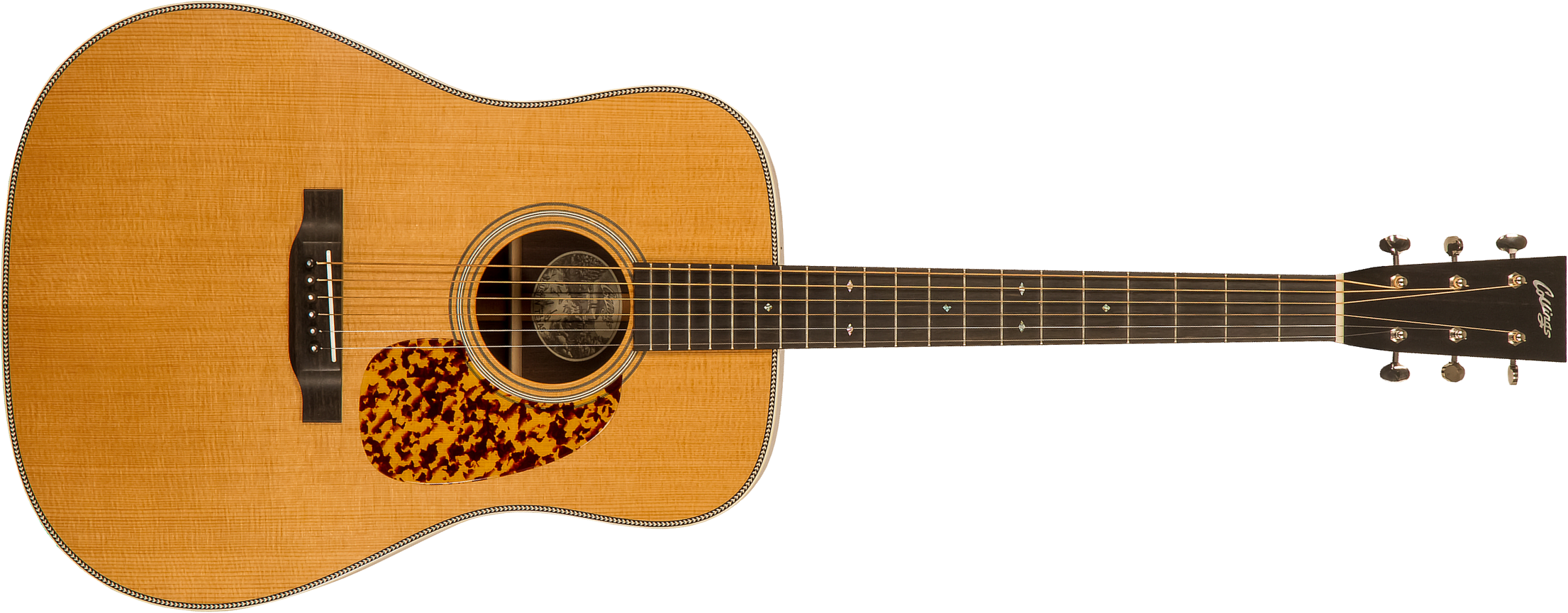 Collings D2h Custom Dreadnought Epicea Wenge Eb Satin Neck Dalmatian Pickguard #32391 - Natural Aged Toner - Acoustic guitar & electro - Main picture