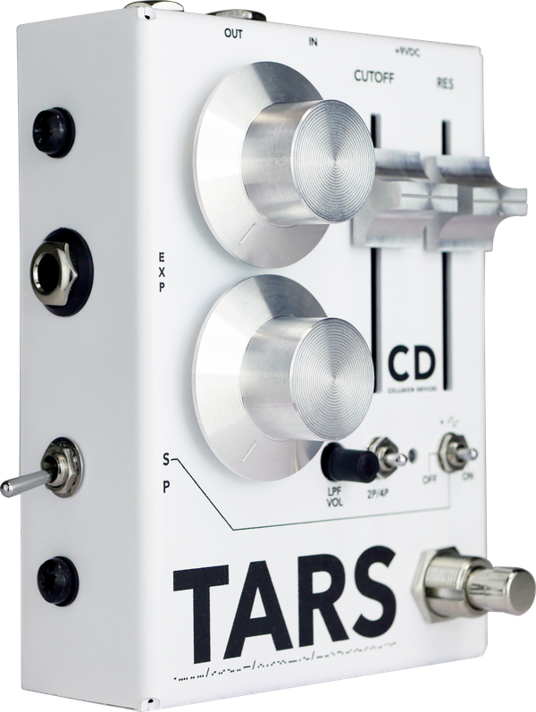 Collision Devices Tars Synth Fuzz Silver On White - Overdrive, distortion & fuzz effect pedal - Main picture
