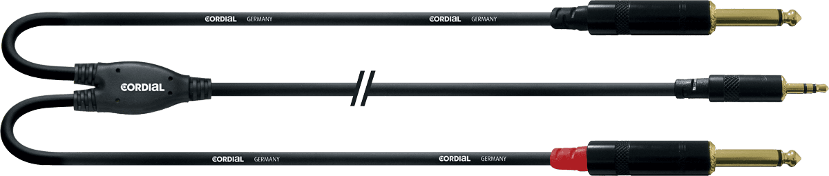 Cable Mini-jack stéreo vers 2 Jacks mono mâles