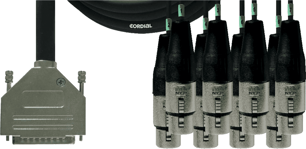 Cordial Cable Breakout Analog Tascam Dsub / 8 Xlrf 1.5m - Multipair cable - Main picture