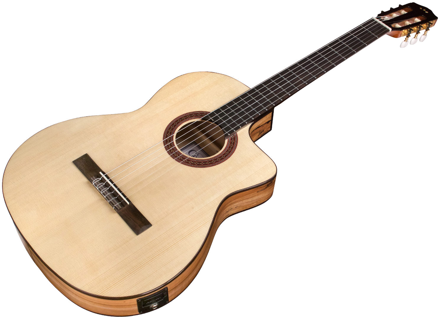 Cordoba C5 Cet Spalted Maple Limited Thinbody Cw Epicea Erable Pf - Natural - Classical guitar 4/4 size - Variation 2