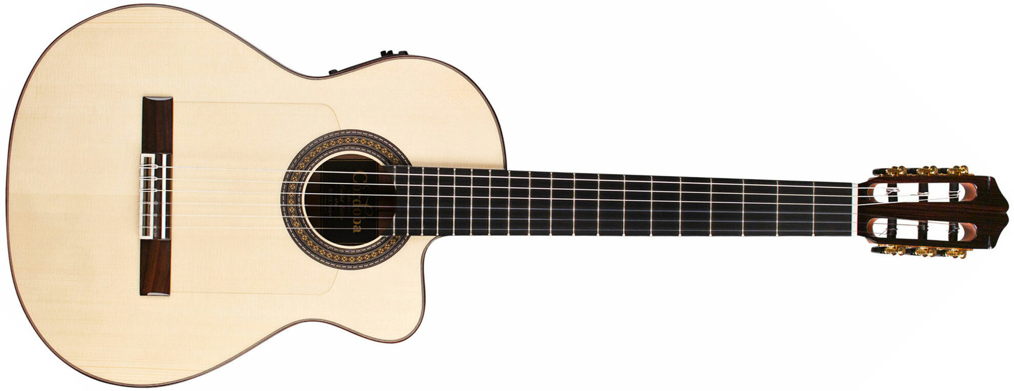 Cordoba 55fce Negra Espana 4/4 Slim Cw Epicea Ziricote Eb +etui - Natural - Classical guitar 4/4 size - Main picture