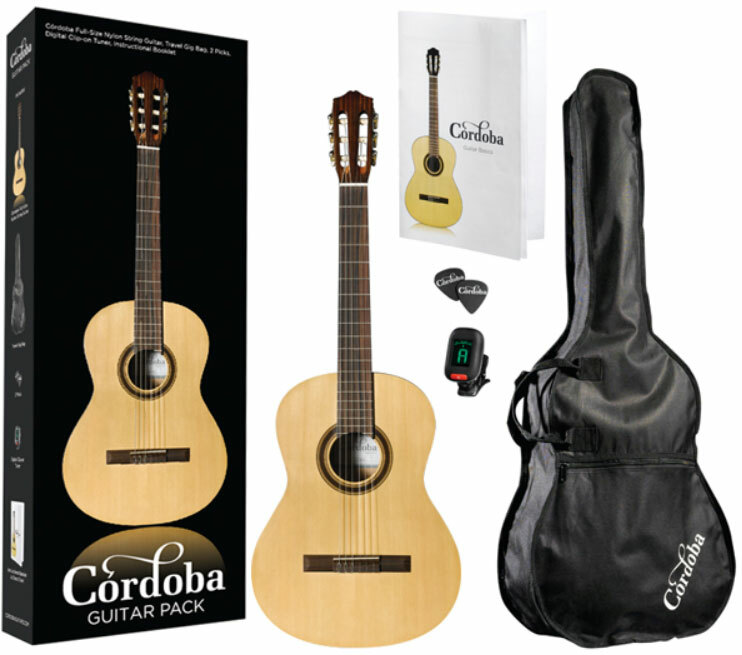 Cordoba Cp100 Guitar Pack Epicea Acajou Rw - Natural - Classical guitar Set - Main picture