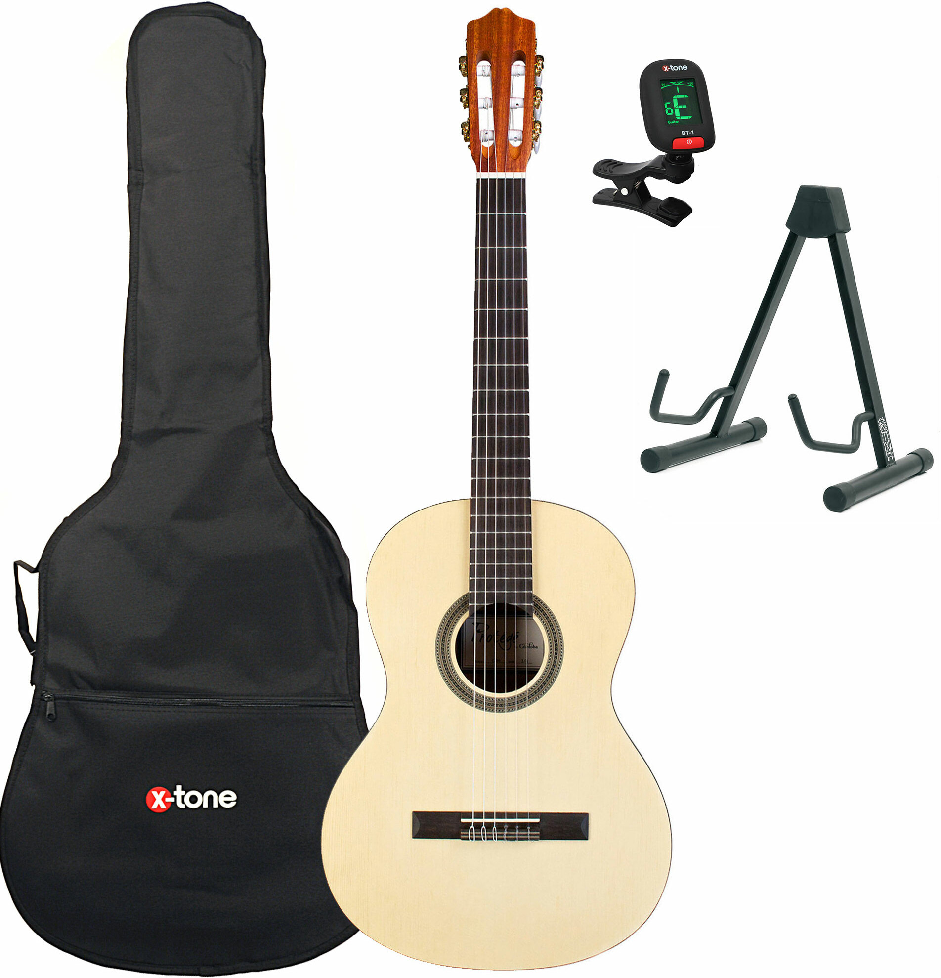 Cordoba Protégé C1m 3/4 + Housse + Stand + Accordeur - Natural - Classical guitar Set - Main picture