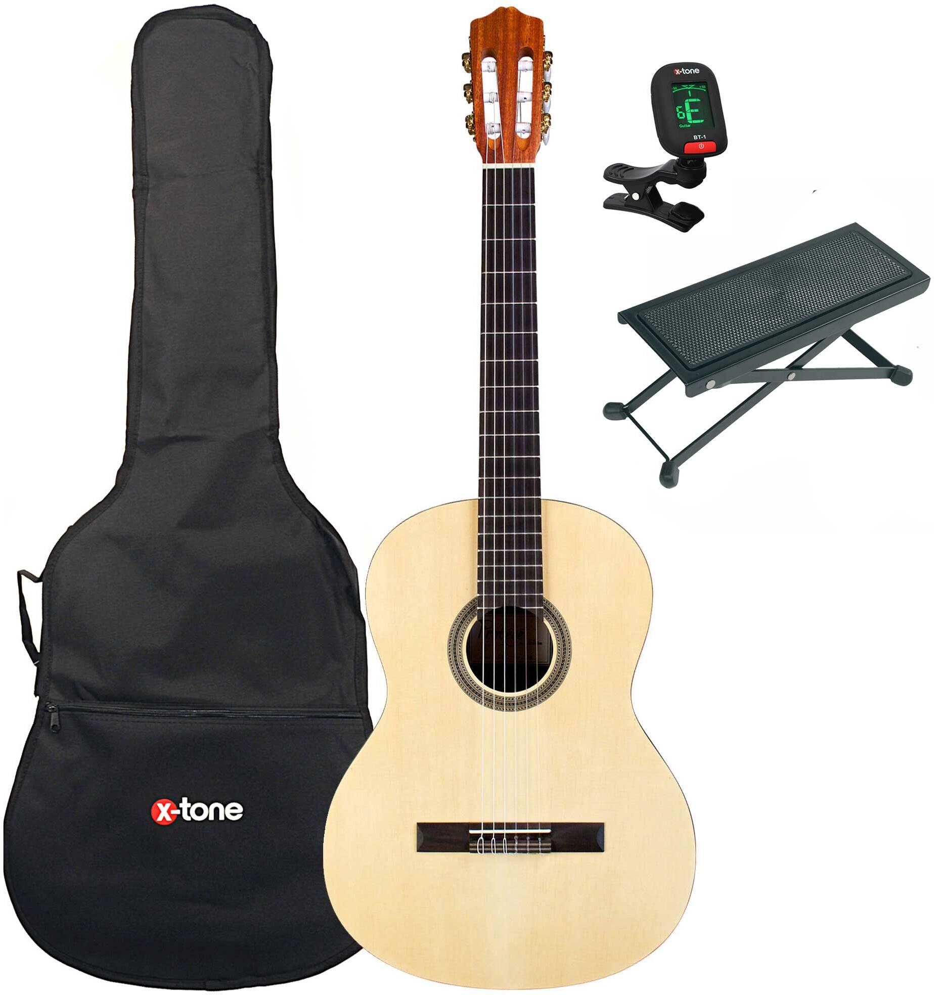 Cordoba ProtÉgÉ C1m 4/4 + Housse + Repose-pied + Accordeur + 3mm Black 4/4 (2003 Cla44-bk) + Ftx - Natural - Classical guitar Set - Main picture