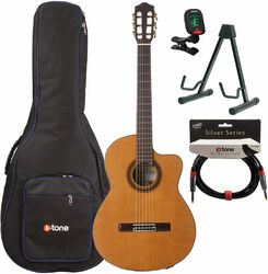 Classical guitar set Cordoba Iberia C7-CE CD + housse + stand + accordeur + jack - Natural