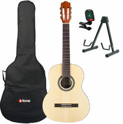 Iberia C7-CE CD + housse + stand + accordeur + jack - natural Pack guitare  classique Cordoba