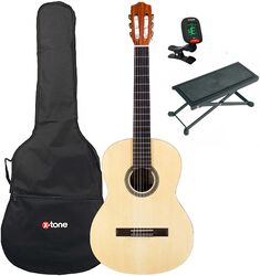 Classical guitar set Cordoba Protégé C1M 4/4 + housse + repose-pied + accordeur + 3MM BLACK 4/4 (2003 CLA44-BK) + FTX - Natural