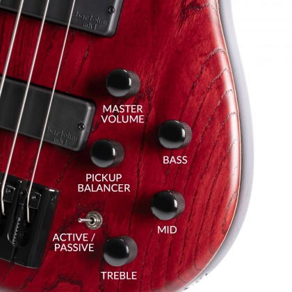Cort B4 Element Artisan Active Bartolini Mn - Open Pore Natural - Solid body electric bass - Variation 4