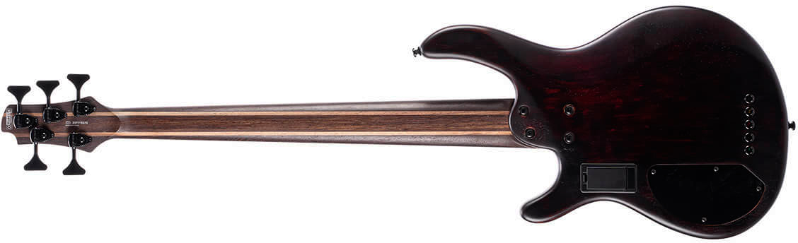 Cort B5 Element Artisan 5c Active Bartolini Mn - Open Pore Burgundy Red - Solid body electric bass - Variation 1