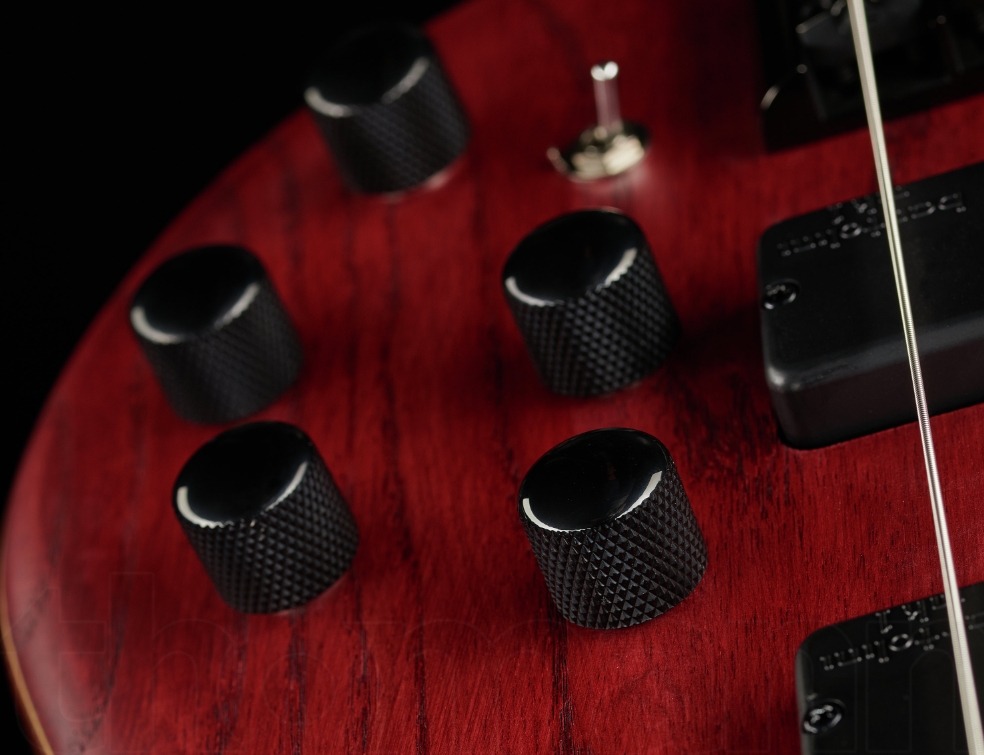 Cort B5 Element Artisan 5c Active Bartolini Mn - Open Pore Burgundy Red - Solid body electric bass - Variation 4