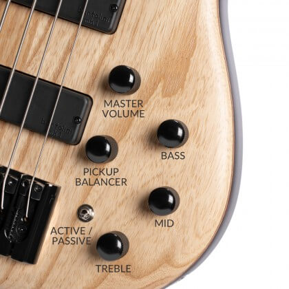 Cort B5 Element Artisan 5c Active Bartolini Mn - Open Pore Natural - Solid body electric bass - Variation 5