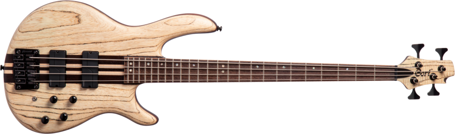 Cort A4 Ultra Ash Active Fishman Fluence Pan - Etched Natural Black - Solid body electric bass - Main picture