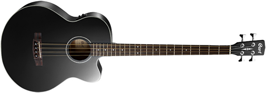 Cort Ab850fb Bk Jumbo Epicea Acajou Fishman + Housse 2016 - Black Gloss - Acoustic bass - Main picture